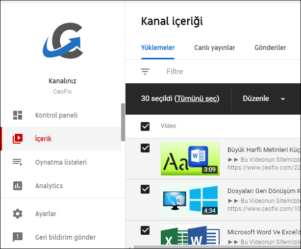 Youtube Yorumlarını Toplu Olarak Onaya Al