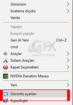 Windows 10 görüntü ayarları