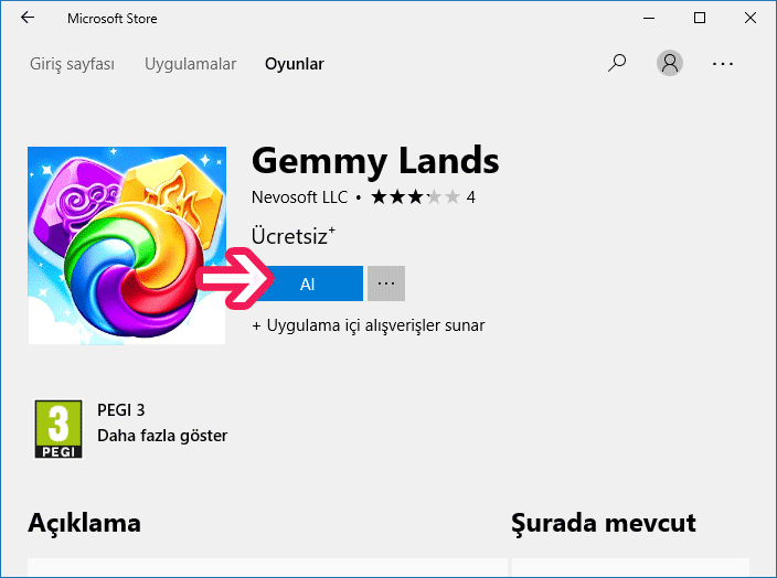 Windows 10'da mağazadan uygulama ve oyun yükleme