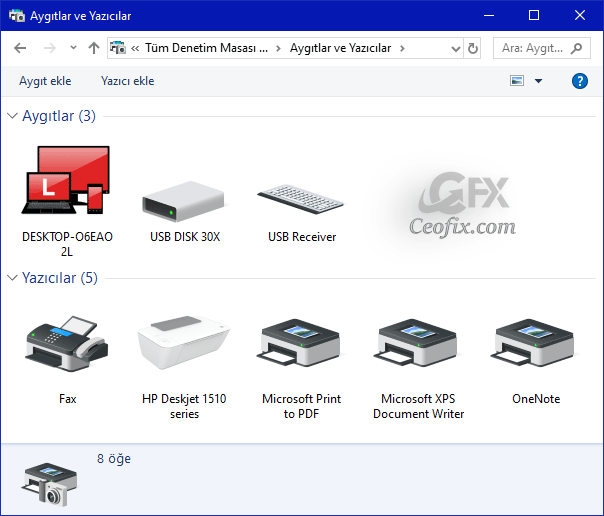 Windows 10'da Yüklü Olan Tüm Yazıcıları Listele