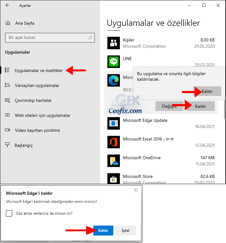 Microsoft Edge Chromium nasıl kaldırılır