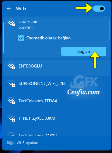 Windows 11 bilgisayarımı Wi-Fi'ye nasıl bağlarım?