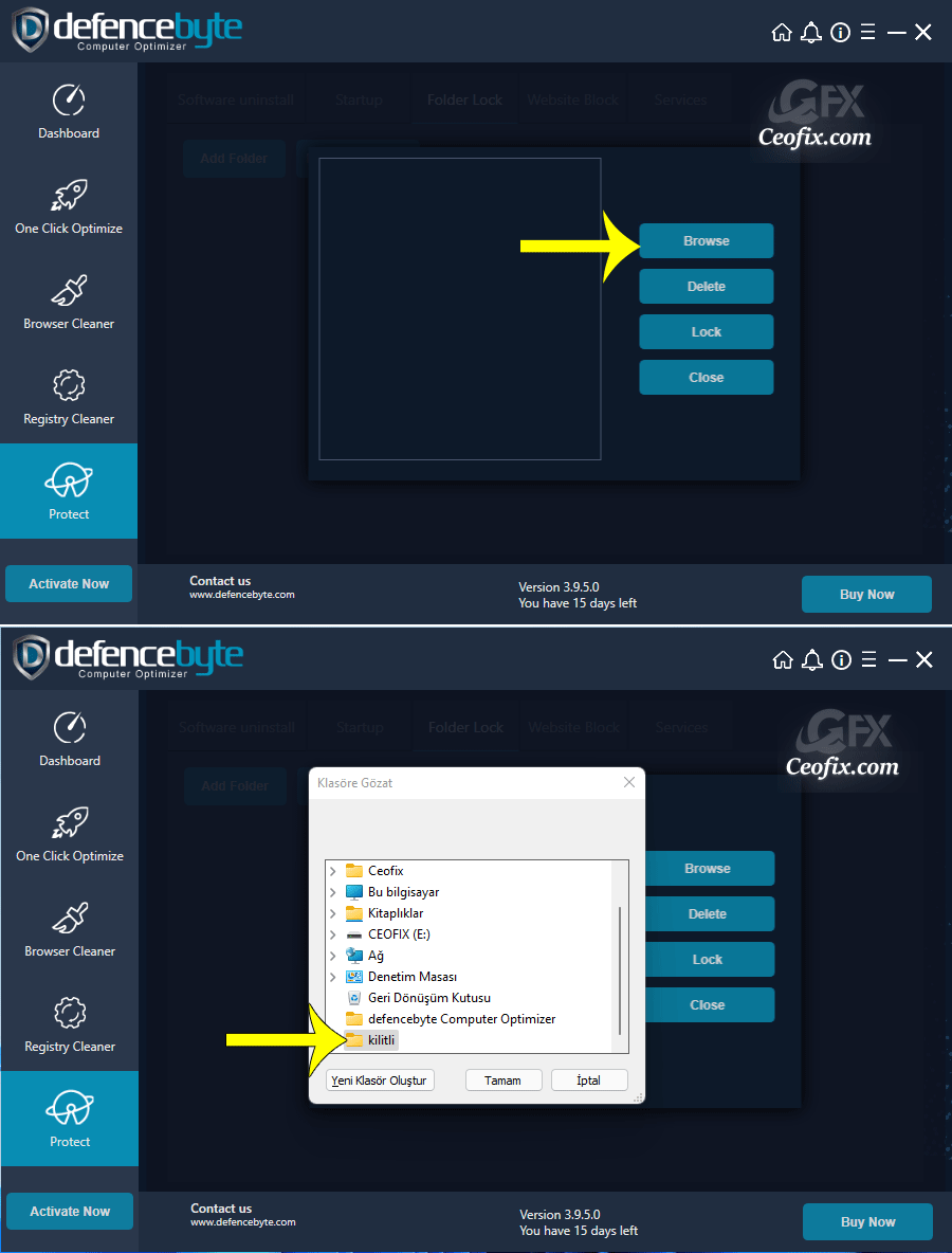 Özel dosyaları kilitleyin!