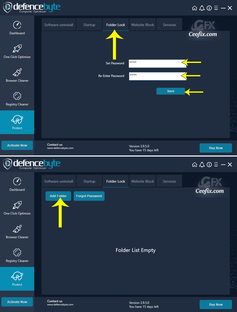 Defencebyte Computer Optimizer Özel dosyaları kilitleyin!