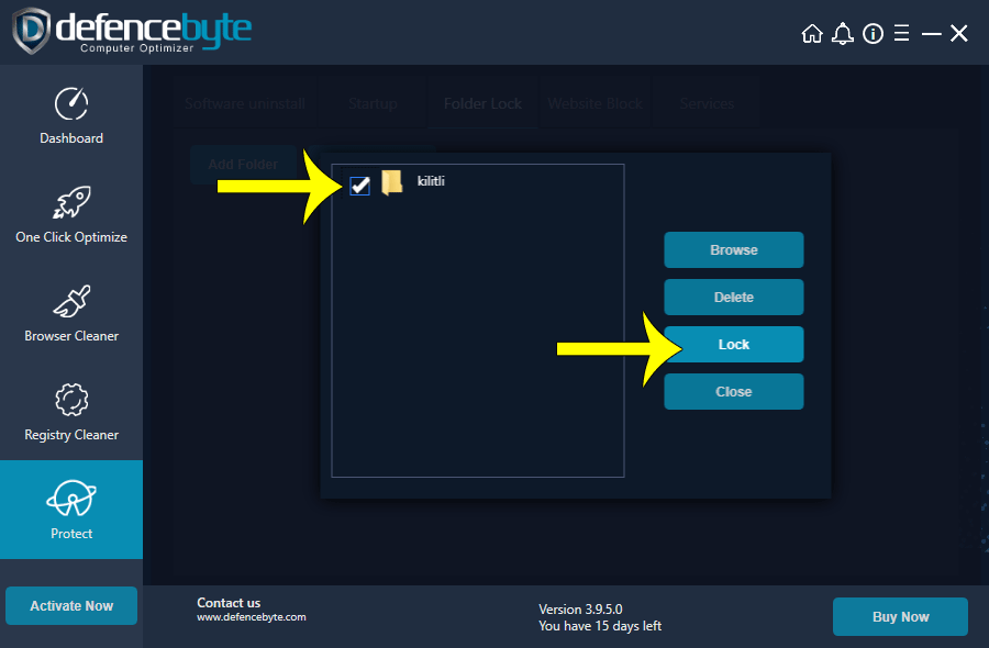 Defencebyte Computer Optimizer Özel dosyaları kilitleyin!